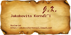 Jakobovits Kornél névjegykártya